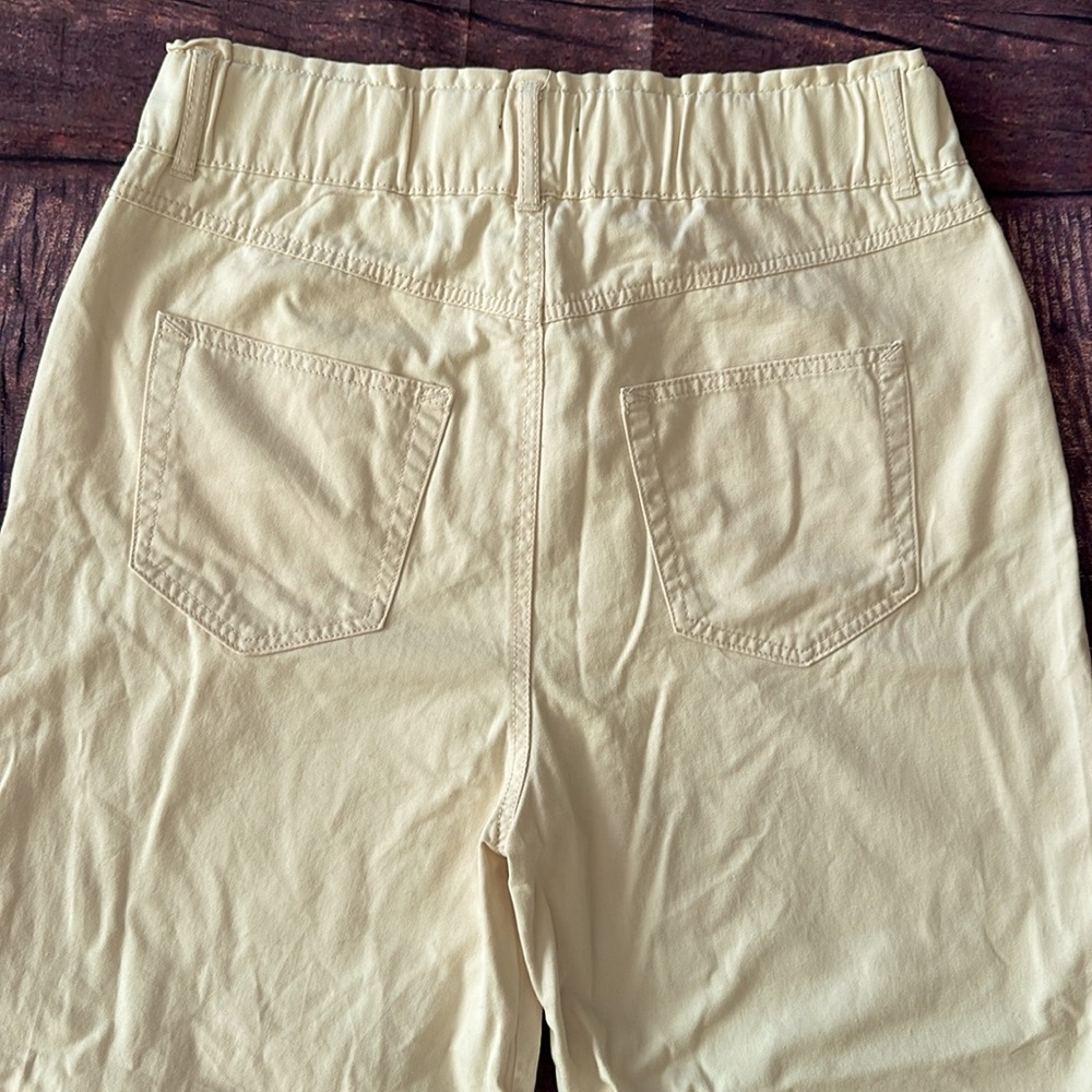 Buckle Store Shinestar Ivory Cream Paper Bag Cotton Pants Sz XL New NWT - Picture 4 of 8